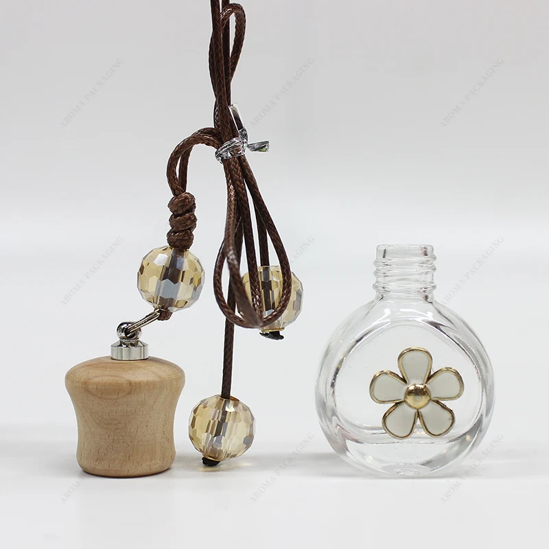 Hot Selling Hanging Glass Car Diffuser Bottle Air Freshener Perfume Glass Fragrance Aroma Car Diffuser Bottle