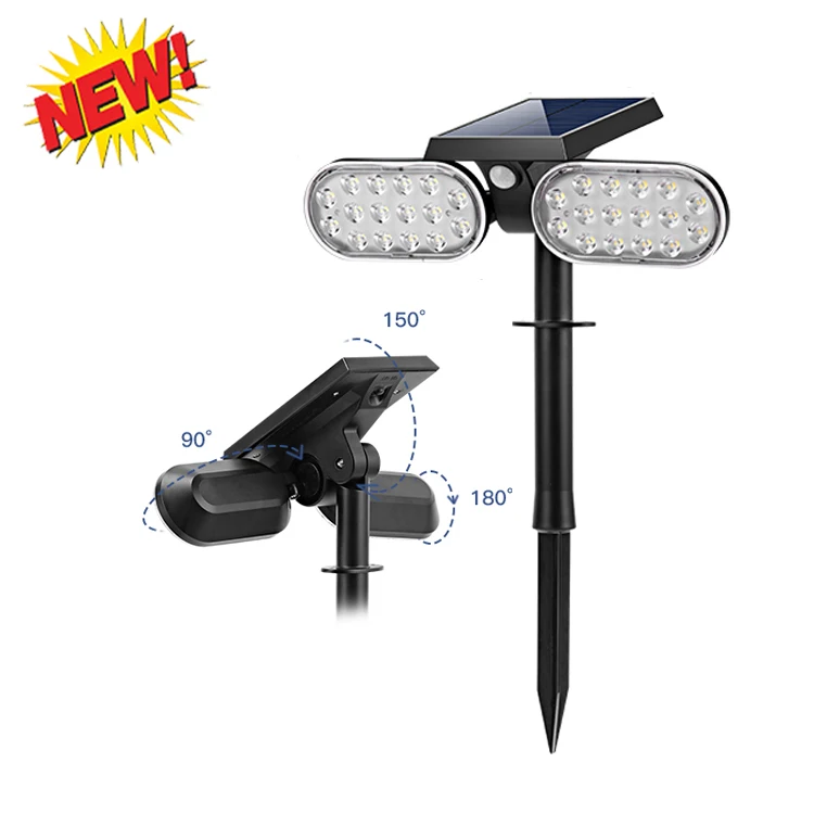 New Design Solar Outdoor Led Lighting Spotlight Solar Powered Garden Light With Motion Sensor