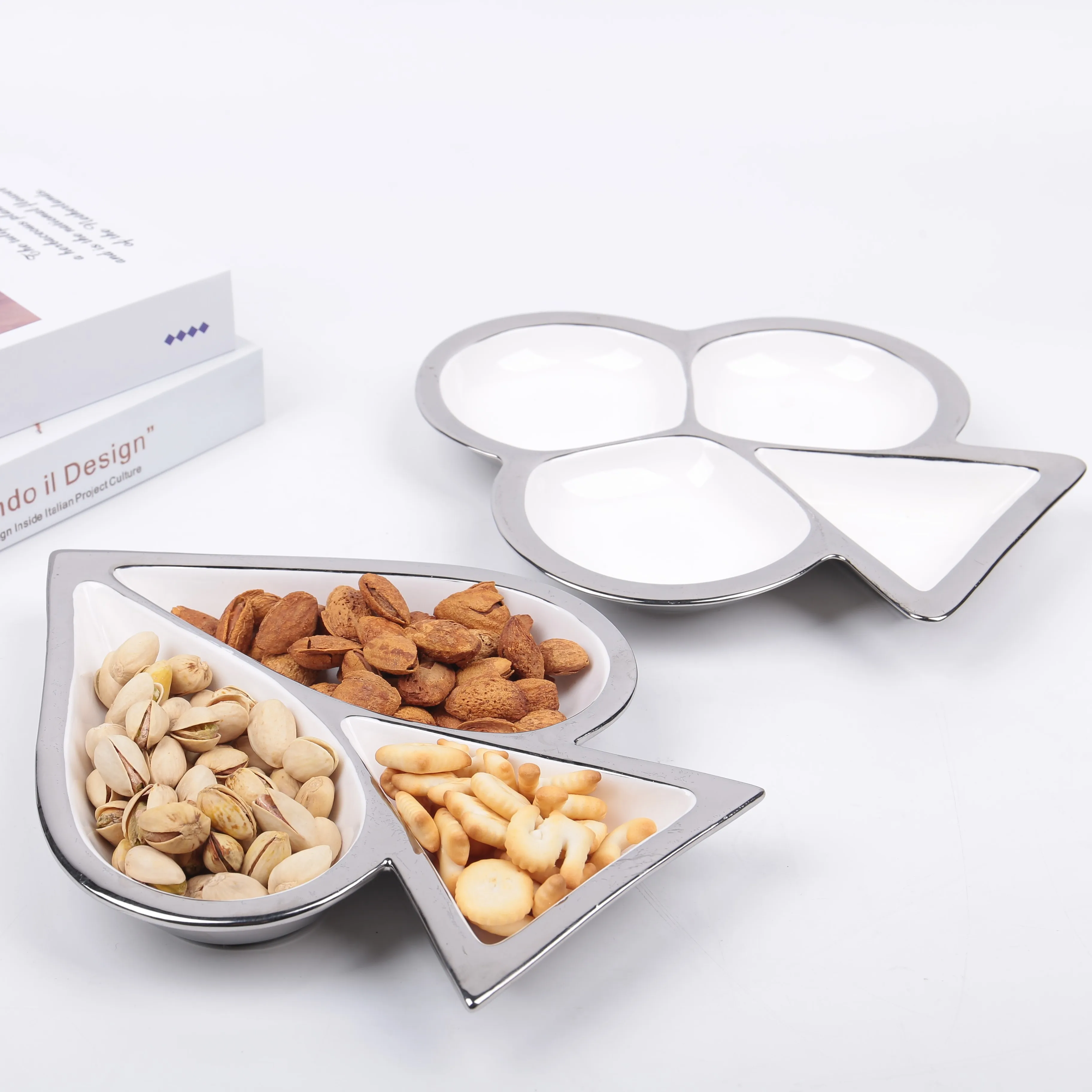 Wholesale Home Restaurant Irregular Custom Logo Ceramic Tableware Nut Snack Dish Plate