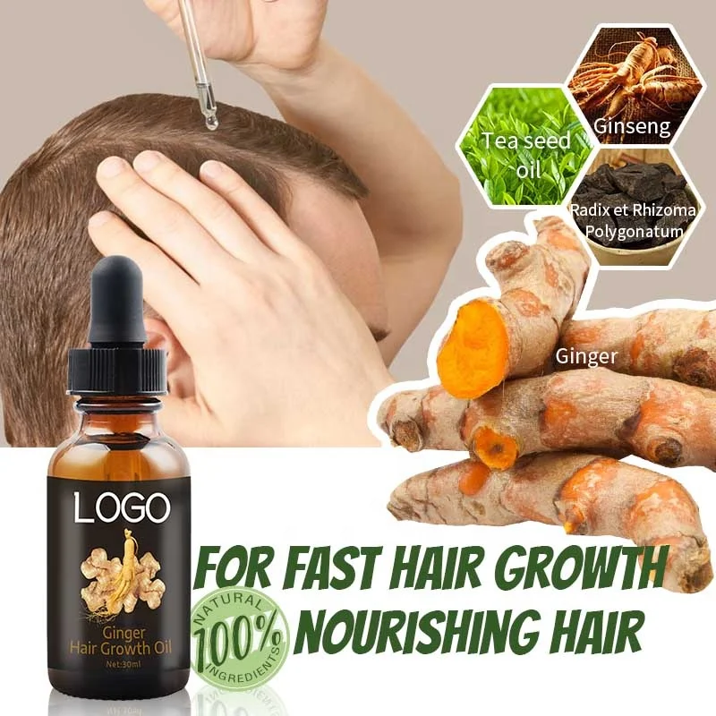 OEM Custom Private Label Hair Treatment Smooth Repair Hair Loss Thicker Ginger Hair Growth Oil Serum
