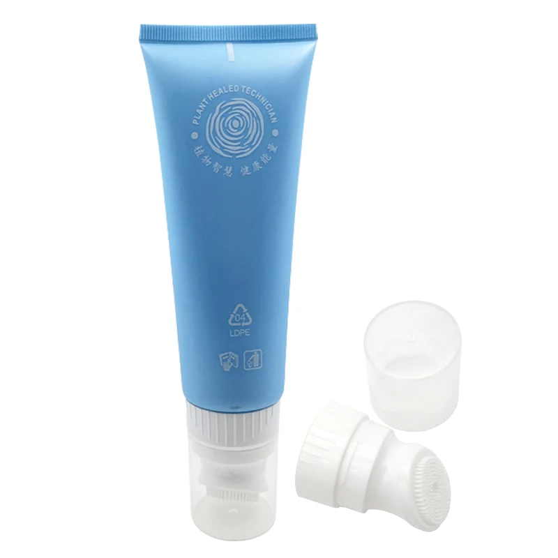 80-450ml face clean tube soft rubber brush massage facial cleanser tube 100ml cosmetic packaging tube container