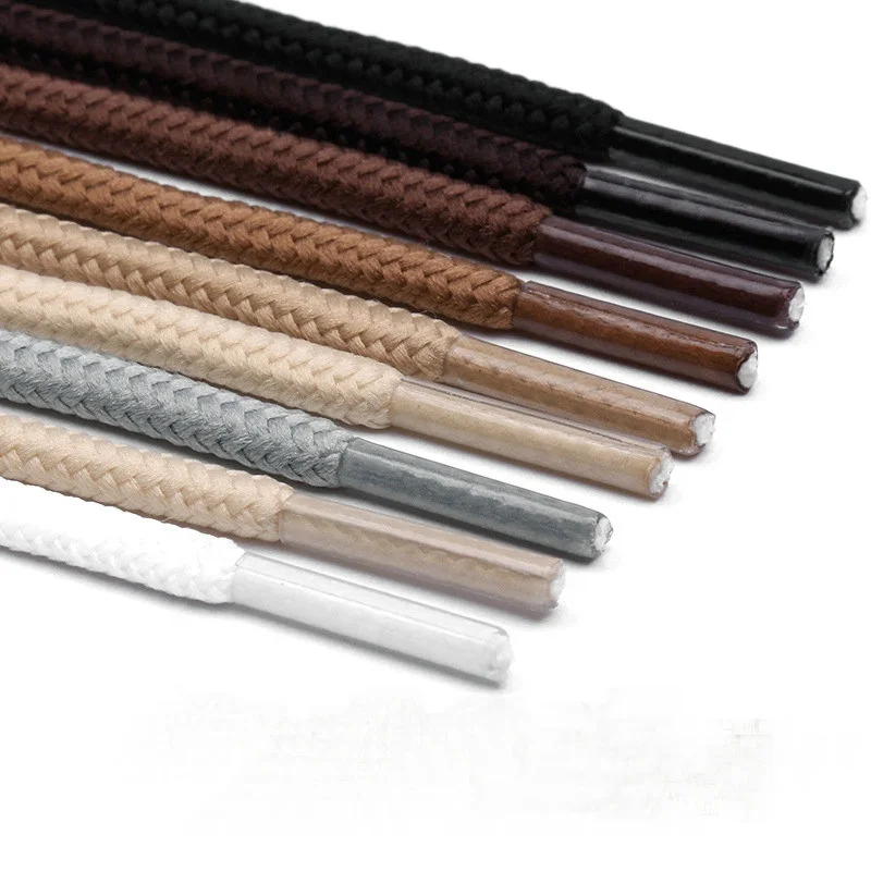 Wholesale 4mm round polyester shoe lace for Martin boots and leather shoes Casual sneakers boots shoelace