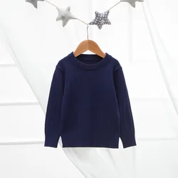 Sweater Kids Round Neck Children Sweaters Pullover Newest Style Knitwear 100%Cotton Rib Stitch Apparel in kids