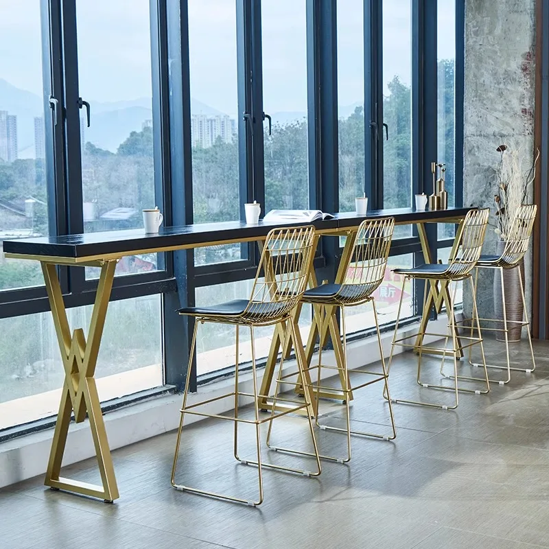 wholesale stackable luxury Modern Furniture gold metal frame hand made Outdoor home events Bar stools Bar Chair wire chair