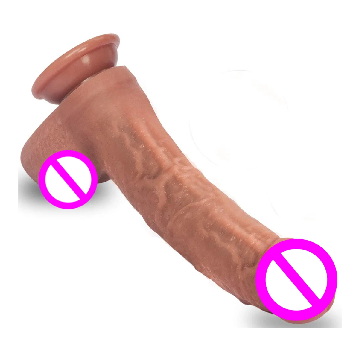 
Original real skin 8.5 inch two layer raised veins Realistic Dillo for Women Massage with Suction Cup 