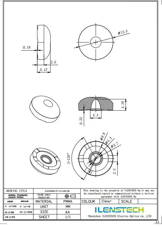 2835 lens spares par tv lights leds lens spares part 13.5mm backlight tv lens