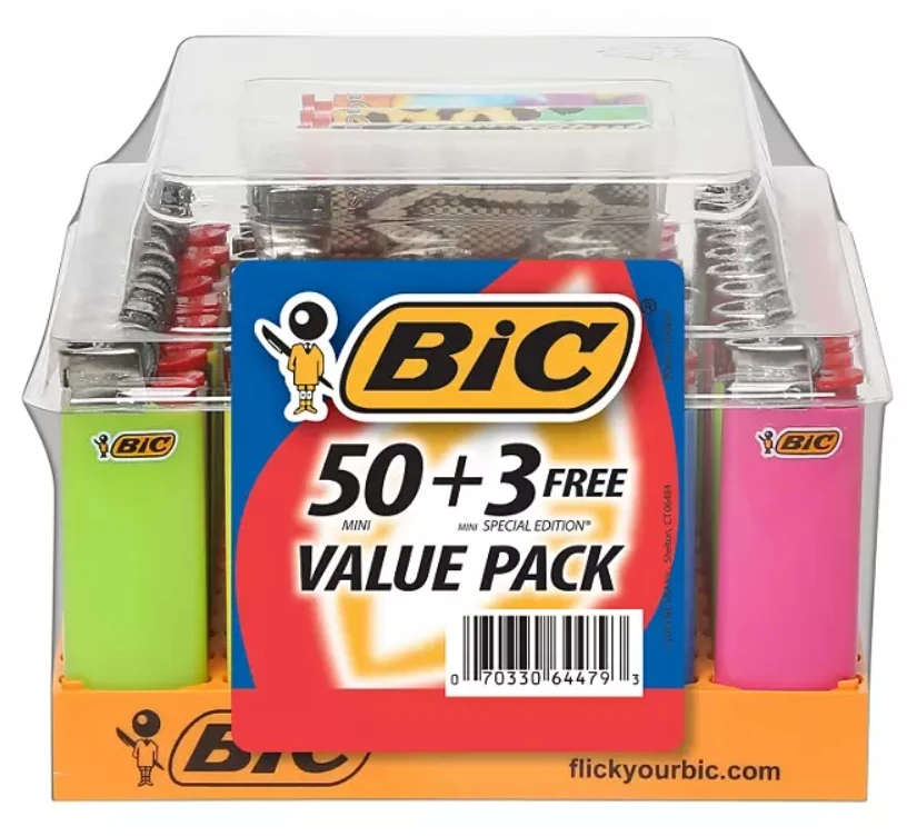 Lighters BIC J26 Pack of 53 Wholesale Lot Classic Disposable Pocket Lighter BIC J25 J26 Mix Color