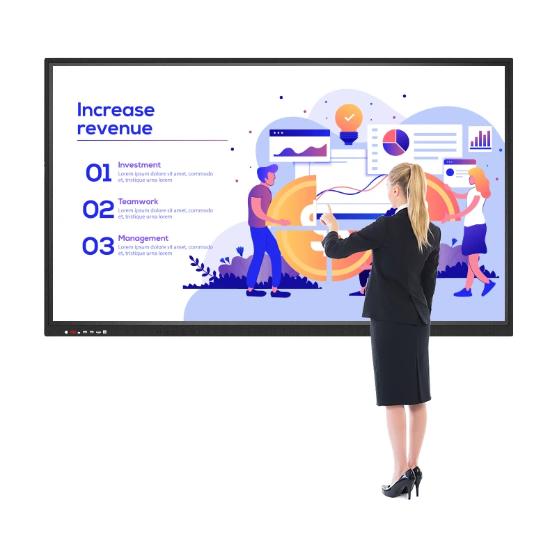 Interactive panel 110 inch for meeting 4K display 20 points touch screen smart interactive board IFPD flat panel