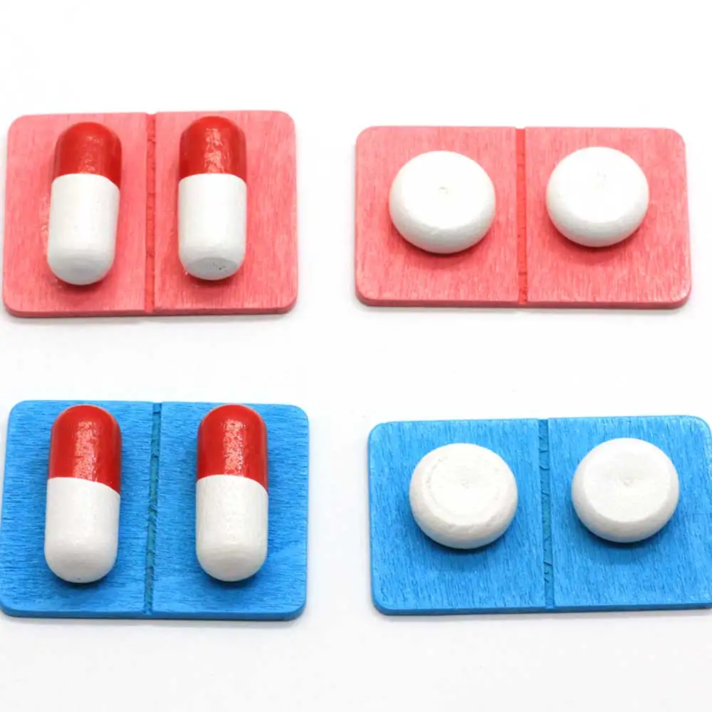
New Arrival Creative Building Wooden Capsule Lovely Pills Medicine Beads Crafts For Dangle Earrings Necklace Jewelry Making DIY 