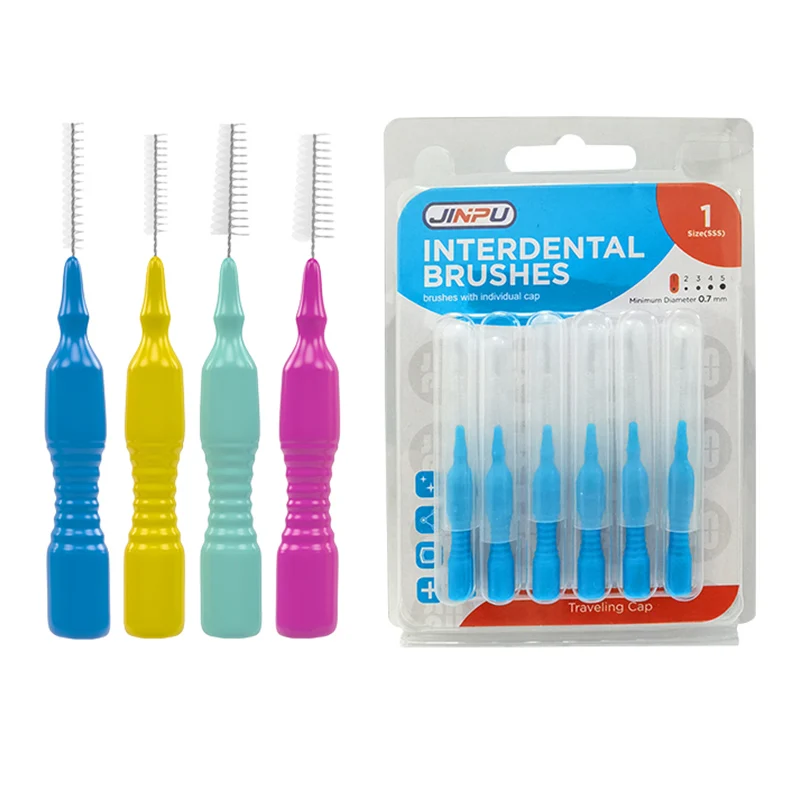
interdental tooth brush Dupont nylon bristle inter dental brush 