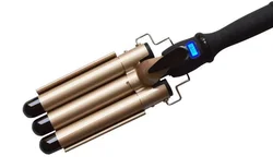 3 Barrel Curling Iron Wand 26mm Hair Waver Temperature Adjustable Ceramic Hair Curling Iron (Soft red)