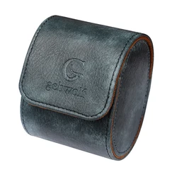 Custom Protective Cover Watch Organizer Box Storage Display Luxury Roll PU Leather Travel Single Slot Watch Case