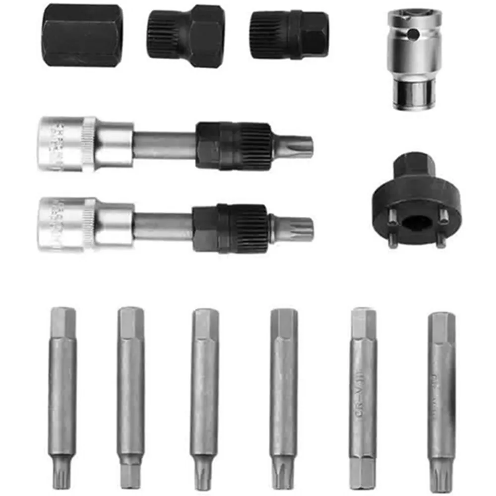 
13PC Alternator Freewheel Pulley Removal Socket Bit Set Garage Service Tool Kit 