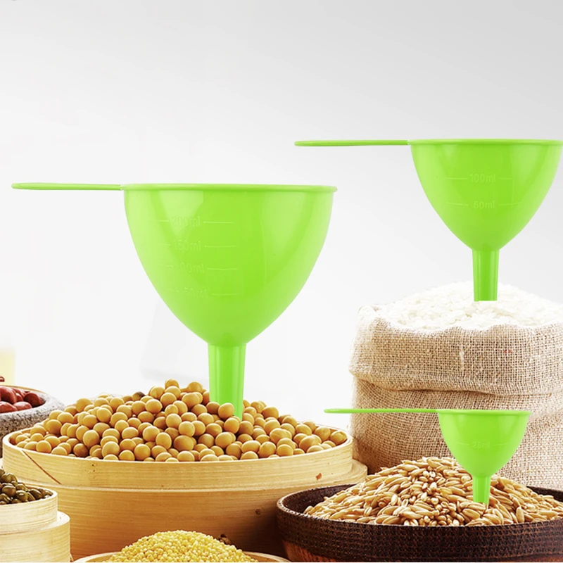 Plastic large small different size funnel cheap price thicken beer funnel for laboratory kitchen set of 3 pcs