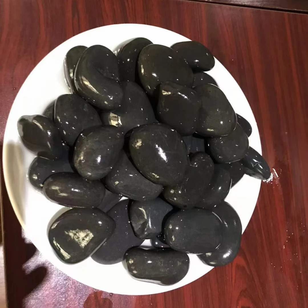 cheap decorative black basalt cobbles pebble and cobble stone gravel marble cobblestone mosaic for garden