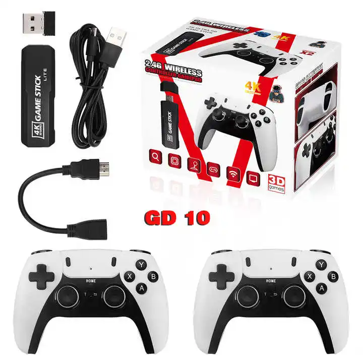 Video game console box GD10 pro smart tv box and tv game 4K HD PSP PS1 dual system set-top box home gamebox factory