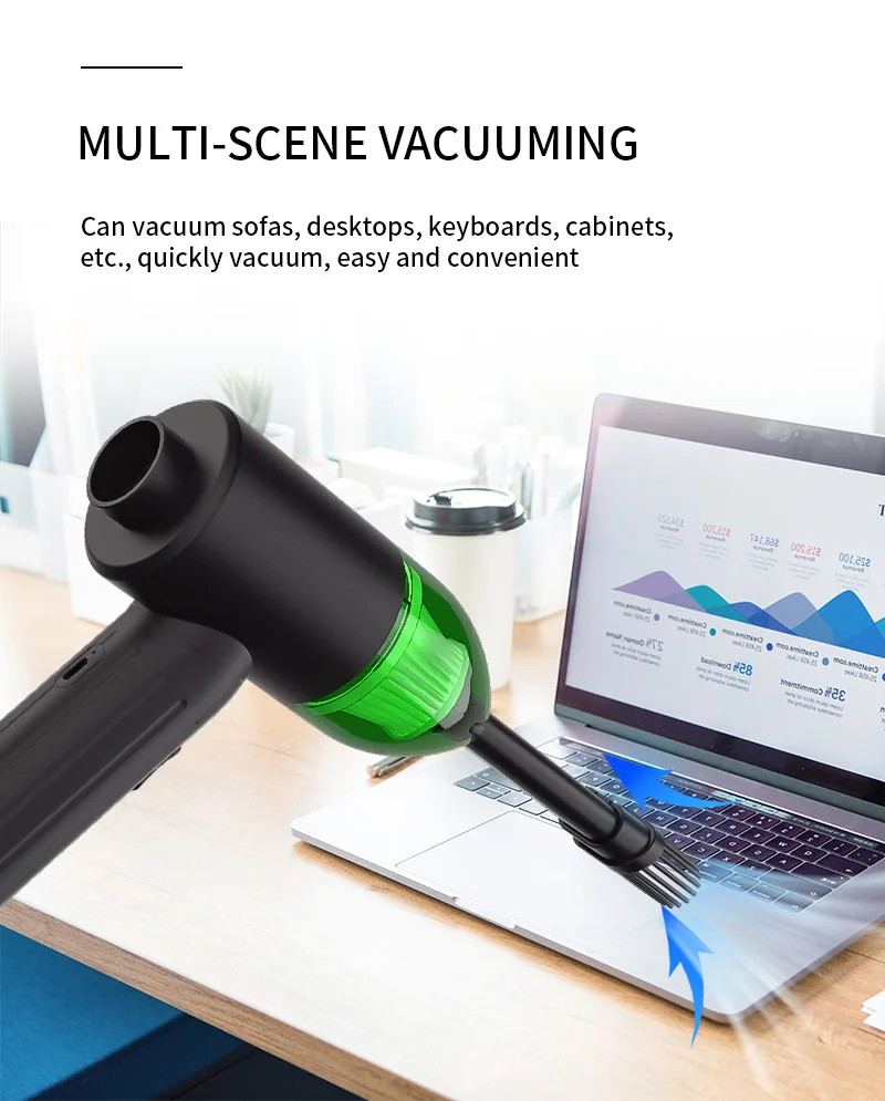 VC12A Vacuum Cleaner Rechargeable Air Duster Portable Cordless Electric