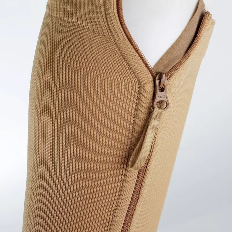 Graduated Zippered Knee High Compression Stocking Prevent Deep Venous Thrombosis Medical Compression Stockings With Zipper