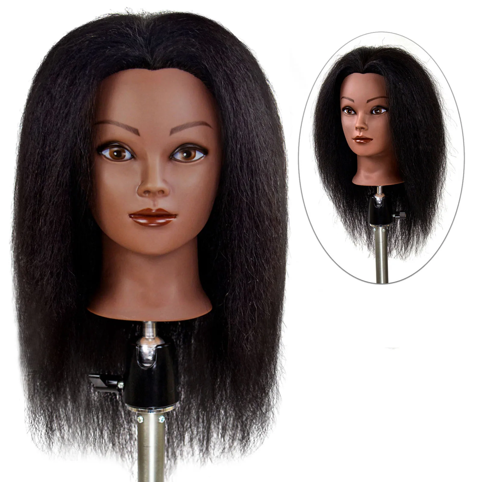 Black Glam Mannequin Heads Very Beautiful Black Mannequin Head with Afro Hair Kinky African Mannequin Head  with Human Hair