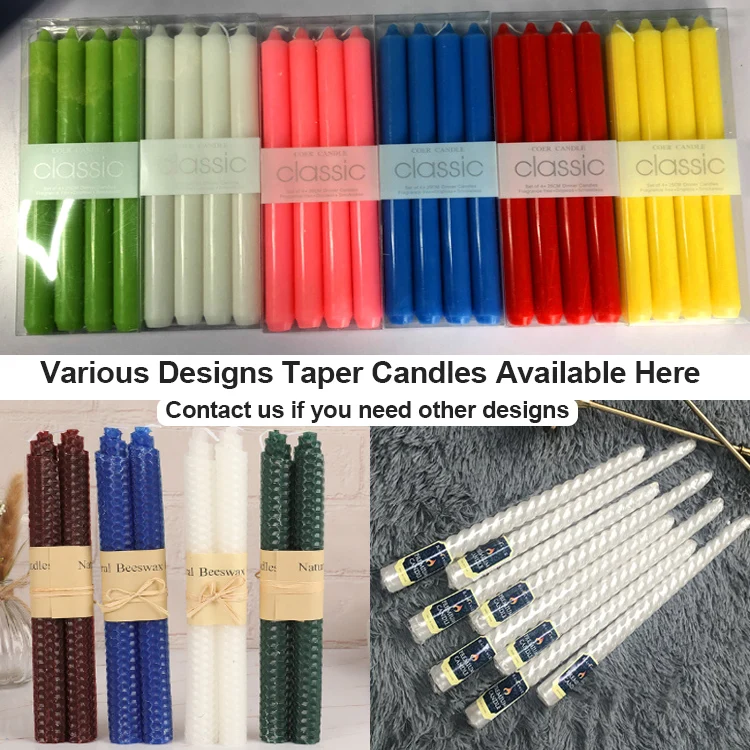 Bulk White& Ivory Drippless 20Cm&25Cm Tall Taper Dinner Candles Flameless Taper Candles For Wedding