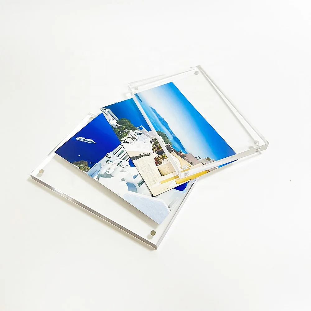 Personalized Custom Stylish Frameless Transparent Magnetic Acrylic Block Photo Frame