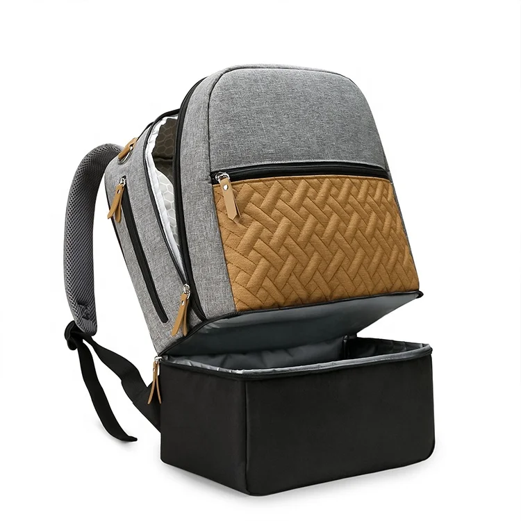 New Custom Logo Luxury Baby Diaper Bag Cooler Bag Mommy Bag Backpack With Thermo Insulated Pocket