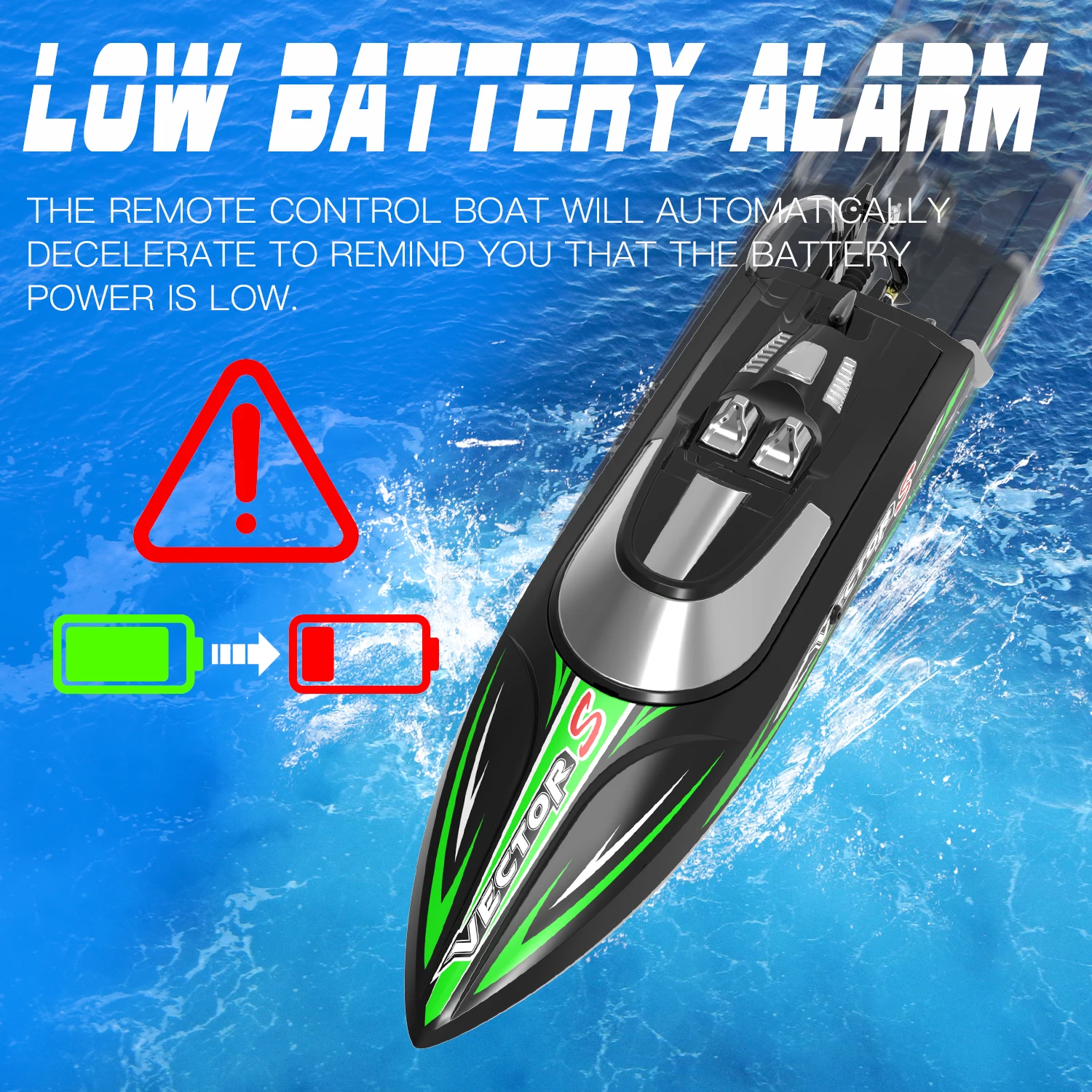 High Speed  Brushless RC Boat RTR with Self-Righting  Reverse Function for Pool  Lake