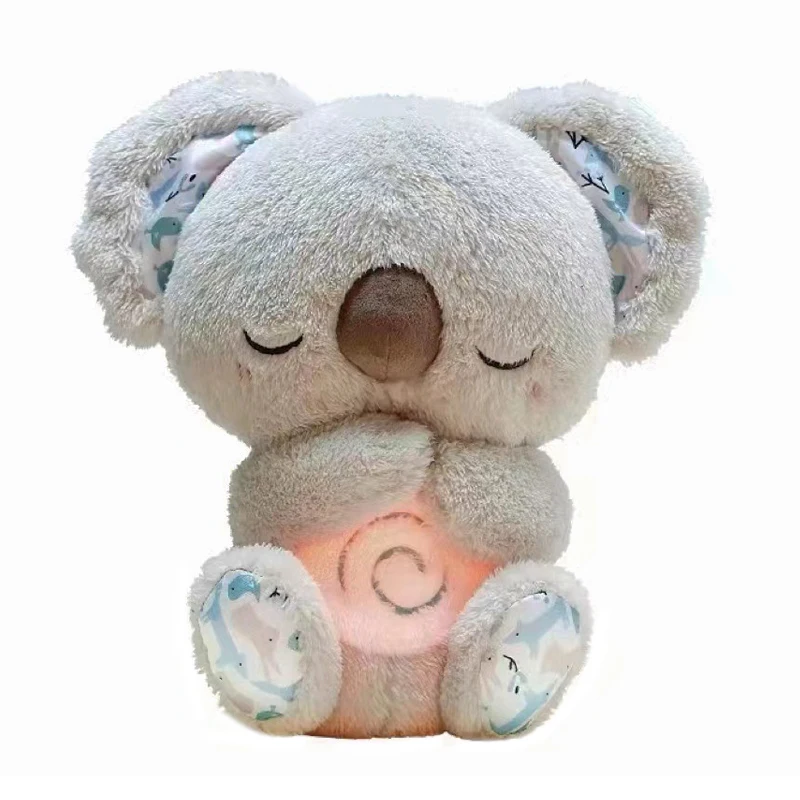 New Baby Sleep Soother Sound Machine Sleeping Toy Breathing Stuffed Animals Breathing Koala Baby Sleep And Playmate