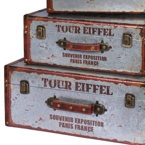 Handmade leather luggage trunk suitcase