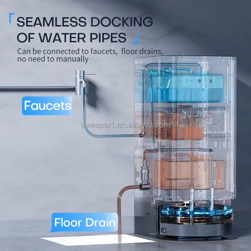 Industrial Intelligent Sweeping Scrubber Machine Smart Floor Cleaning Robot Wet And Dry Vacuum Cleaner With Mop