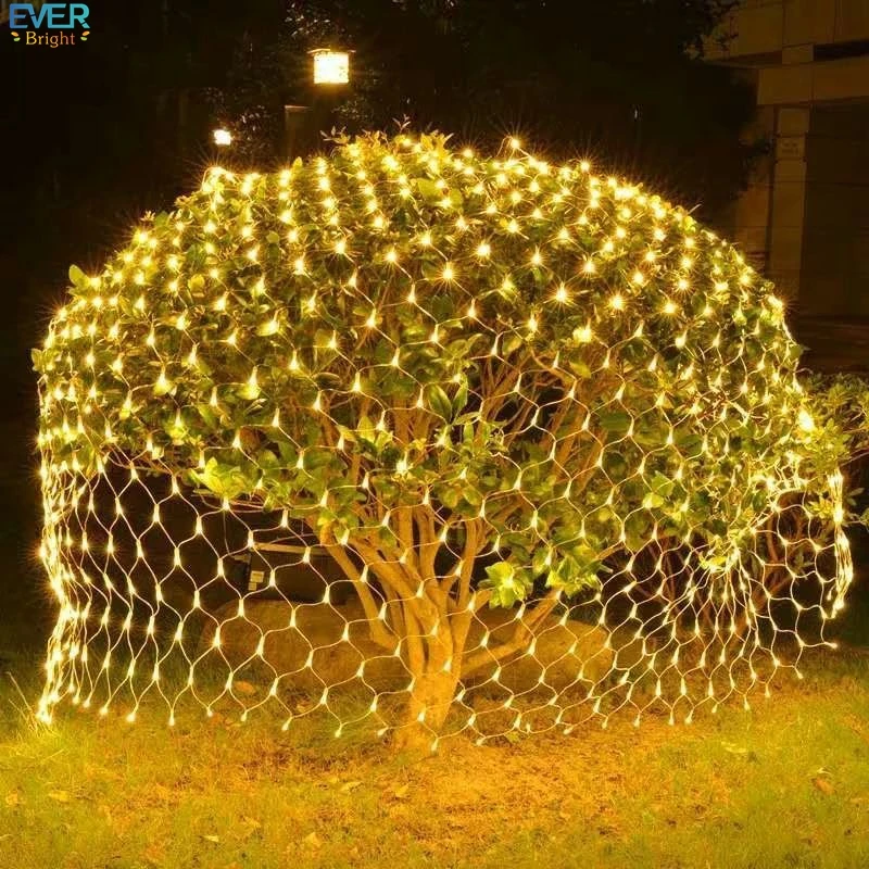 Waterproof Holiday Garden Blue And White Led Net Lights Wire For Weddings For Trees Trunk On Ceiling