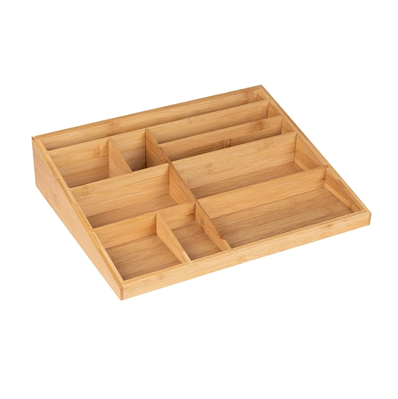 Многофункциональный бамбуковый органайзер для канцелярских принадлежностей