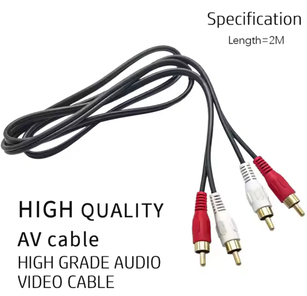 2pcs 3.5mm Audio Video Cable to 3 RCA shield Audio cable  male for DVD TV Box Stereo Speaker Male Connector Braided Cable