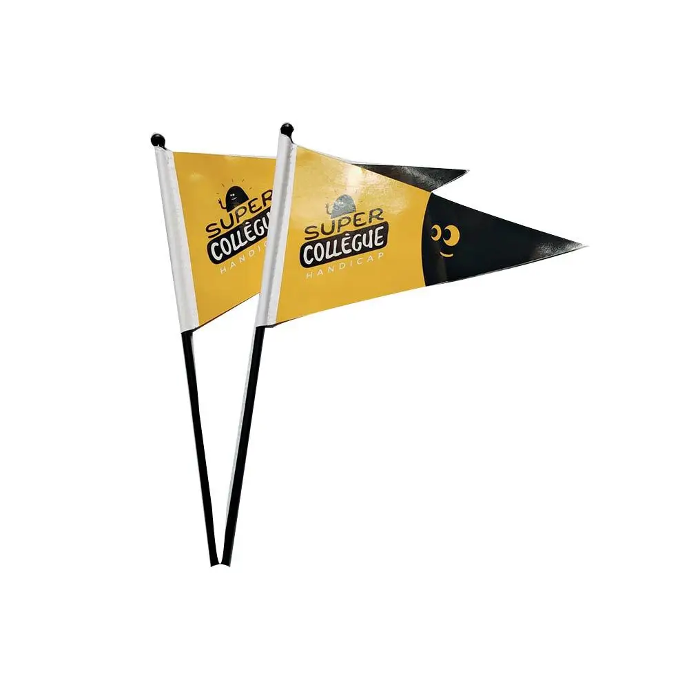 Hand Waving Flag Custom Plastic PE PVC Paper Polyester hand waving flags hand held flags with stick