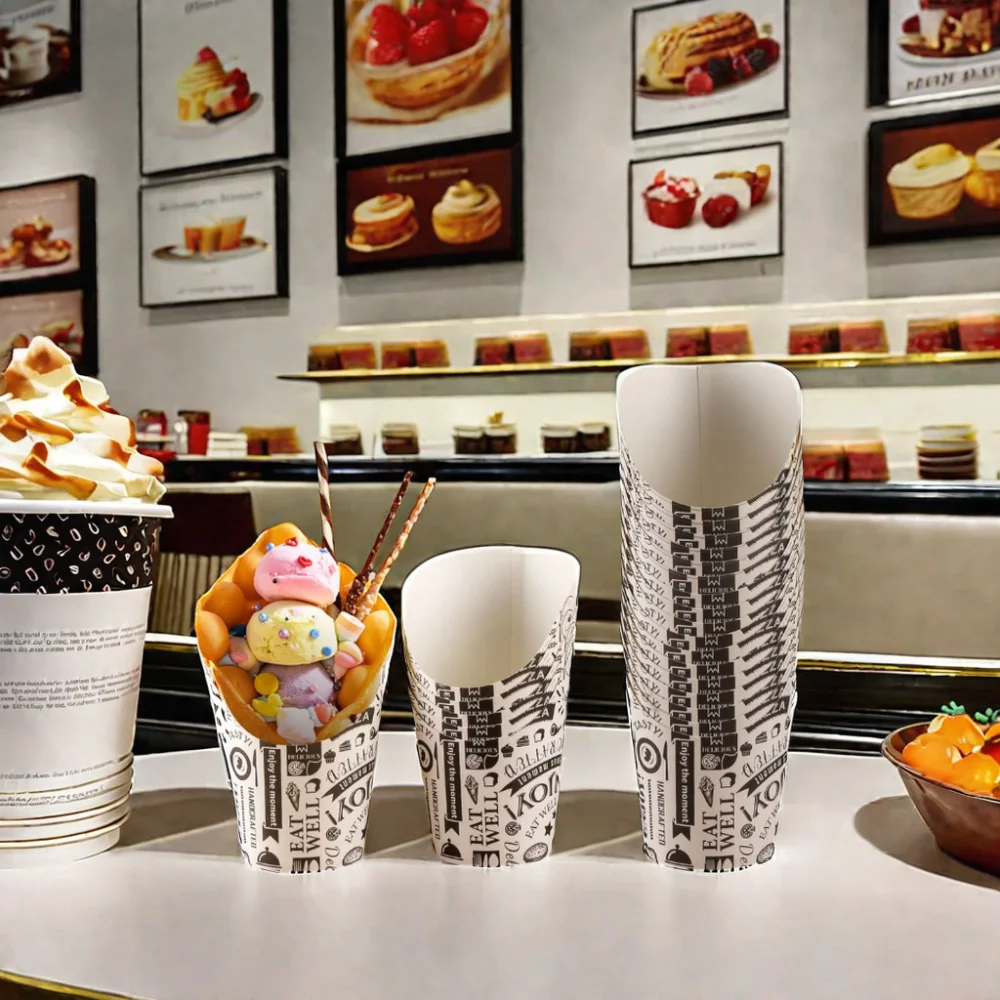 AT PACK New Arrivals Butterfly Cup Disposable Custom Logo Printed Pe Coating French Fries Barbecue Eco Disposable Coffee Cup