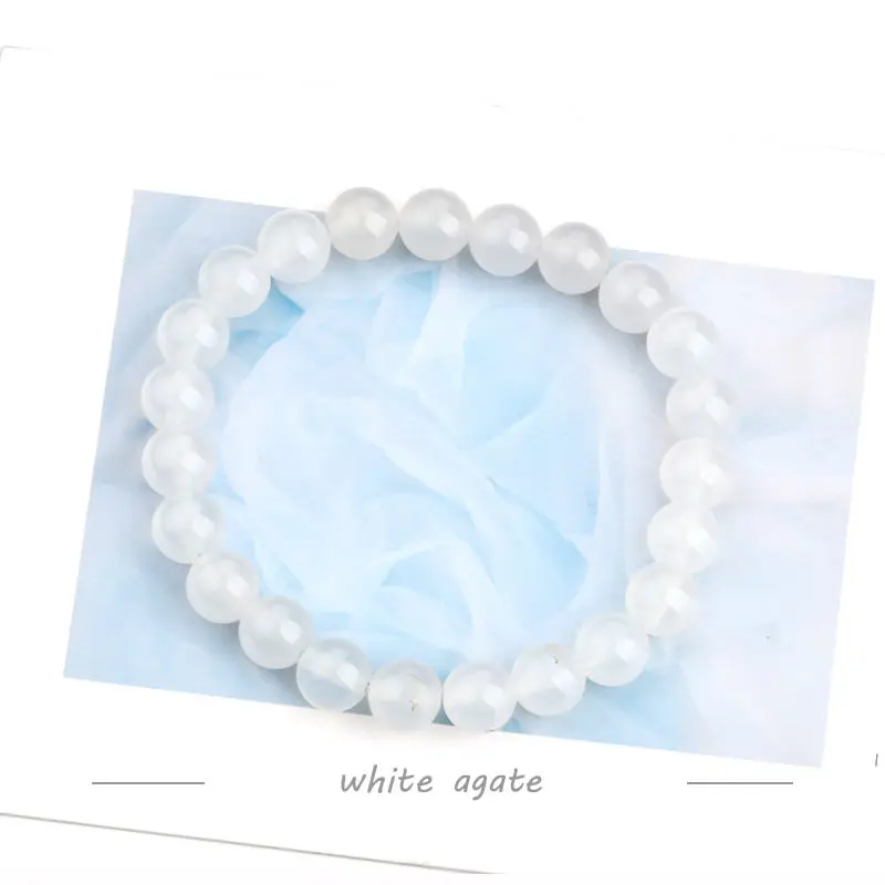 Natural Jewelry Christmas Ornament Stone Beads Healing 8mm Round Stretch Gemstone Bracelet