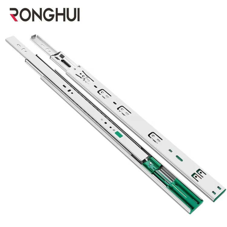 Hot Sell China Soft Closing Telescopic Rails Stainless Steel Ball Bearing Three Folding Drawer Slides