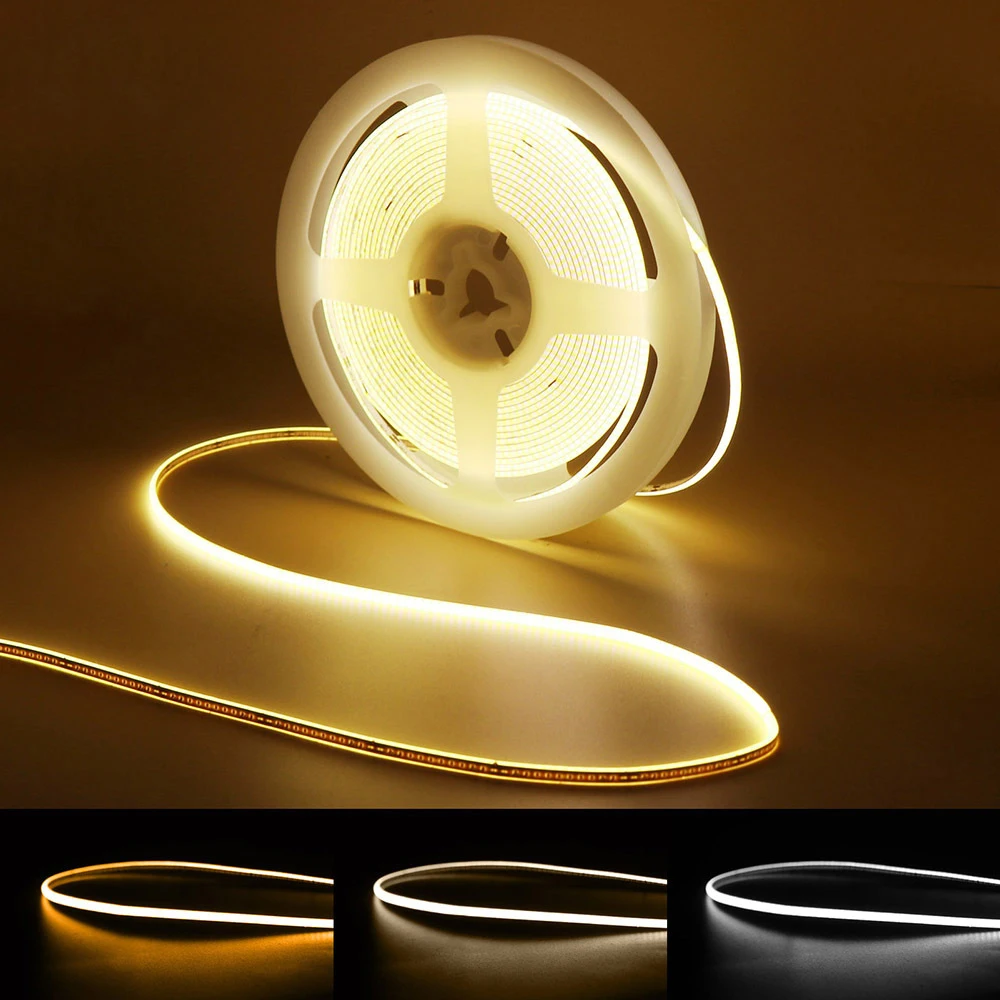 CRI 90 High Density 12V COB LED Strip 480 LEDs/m 8MM Apply For Aluminum