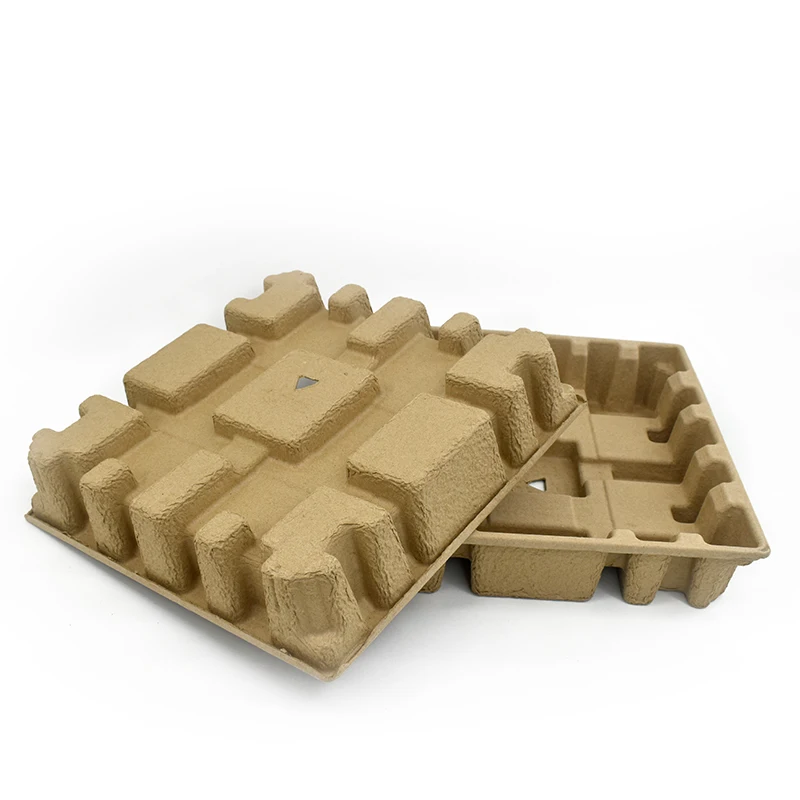 Eco-friendly Molded Paper Pulp Insert Packaging Recycled Dry Pressed Custom Molded Pulp Tray for protection