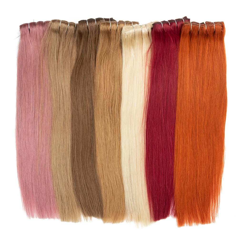 High light color 18 inches to 22 inches 100% virgin human hair clip in extention kinky straight clip in hair extensions