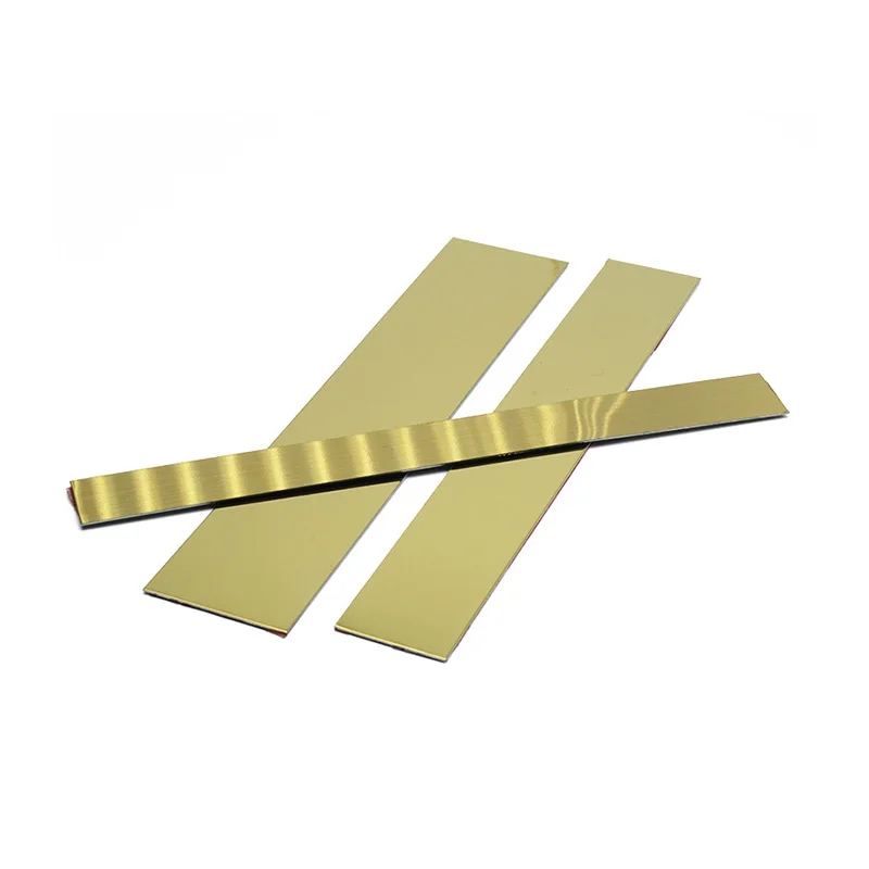 Factory Price Home Decorative Mirror Brushed Self Adhesive Tape Stainless Steel Strip Gold
