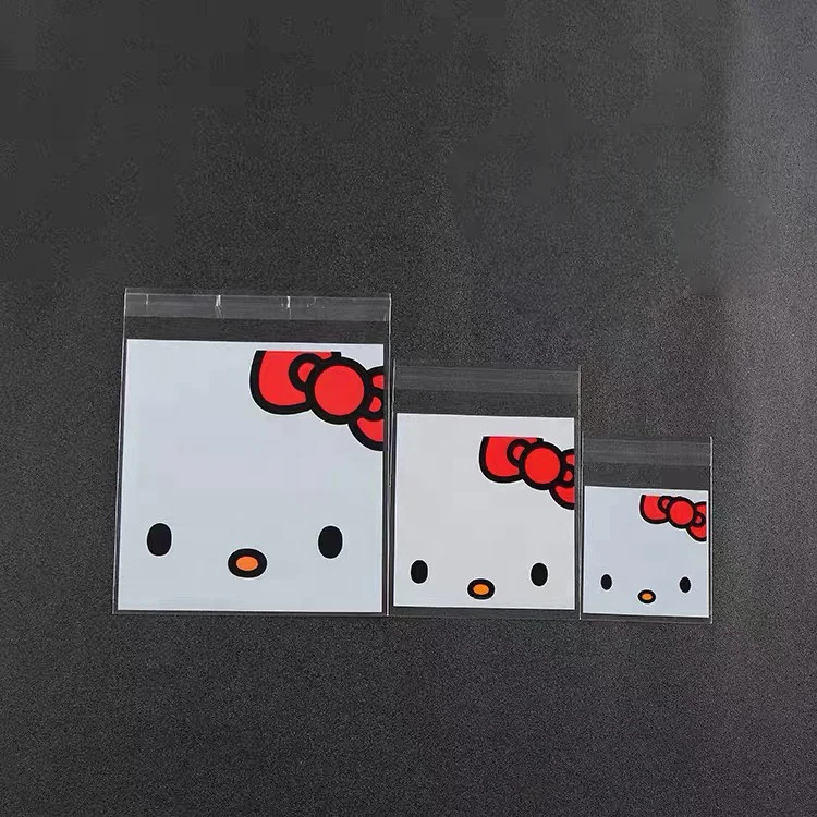 Factory wholesale mini DIY snack packaging self adhesive biscuit bags cellophane with cartoon