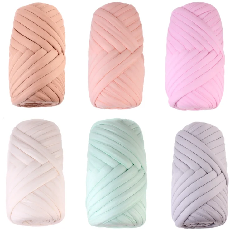 polyester hollow giant velvet chunky hand knitting cotton tube yarn for pet nest blanket pillow Cotton Yarn