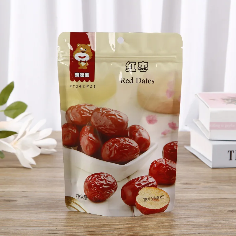 Stand Up Pouch Dried Fruit Vegetable Zipper Packaging Plastic Bag With Zipper For Food Packaging