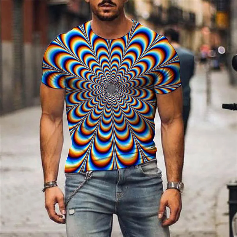 Dropshipping Cute Cartoon Printed 3D Tshirt Visually Striking Dazzling Colours Men 3D Embossed Printing Tshirts