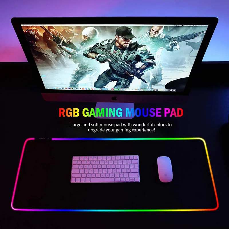 High Quality Custom 800X300Mm Desk Sublimation Printing Xxl Large Led Rgb Mousepad  Waterproof Gaming Mouse Pad Mat