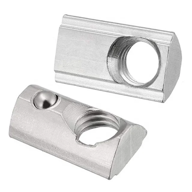 4040 Aluminum Profile Slide 8mm Slot Nut Top Square Spring T Nuts with Loaded Ball  M4 M5 M6 M8