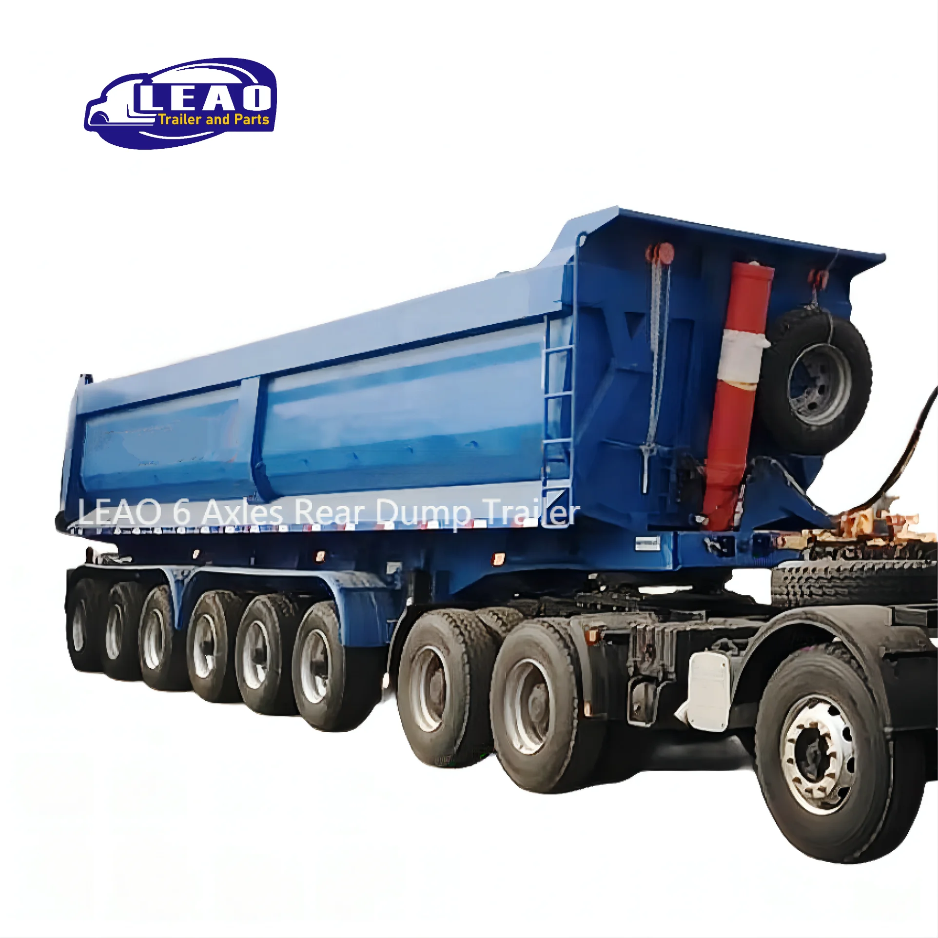 ALEEAO 3 axle Trailer Heavy Duty Load 60--80Ton  Hydraulic Dump Tipper Trailer Truck Rear Dumper Semi Trailer