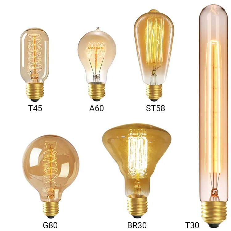 CE RoHS Dimmable янтарного цвета E27 Светодиодная лампа накаливания 25 Вт 40 Вт T45 светодиодные вольфрамовые лампы