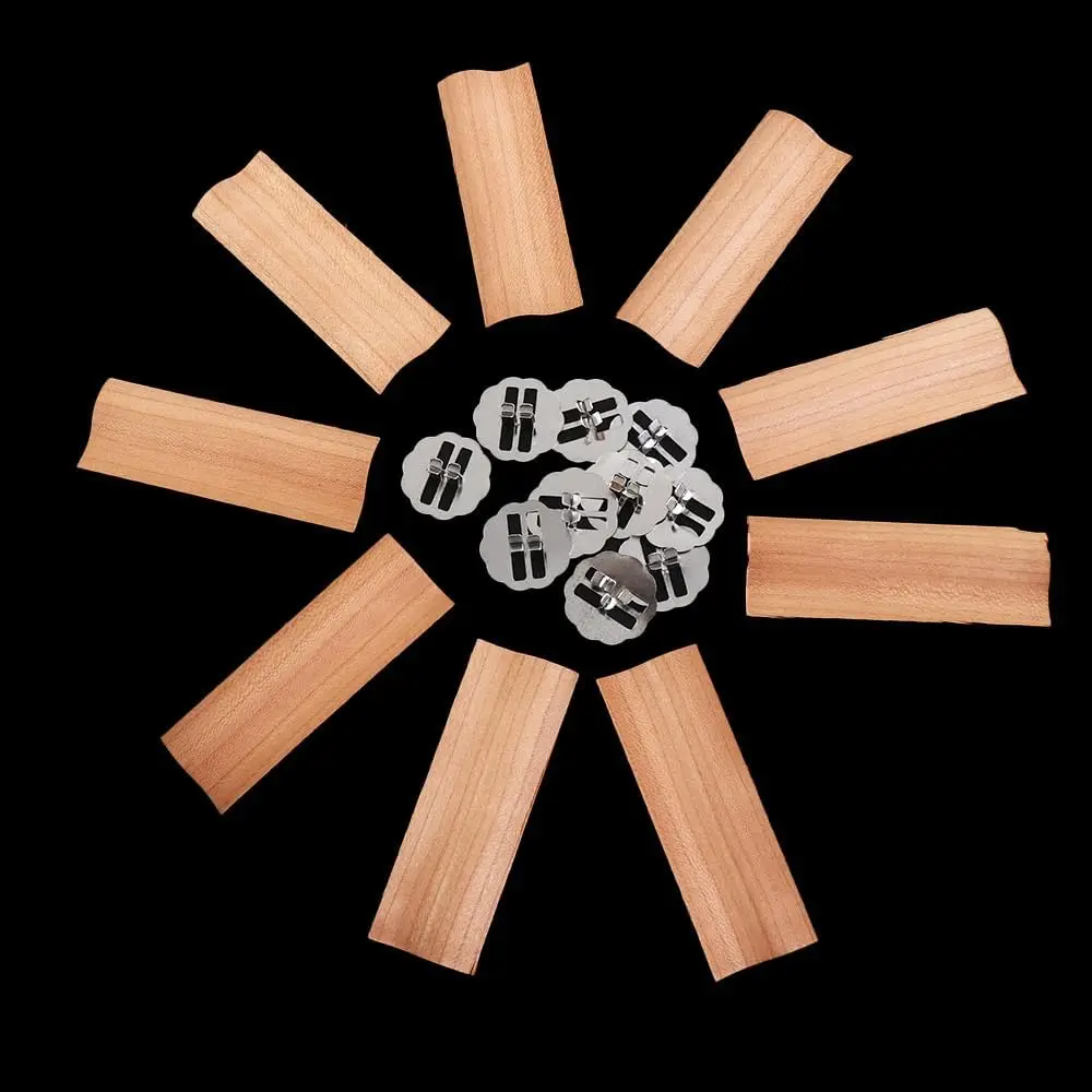 2024 Wholesale S Shape Smokeless Core Handmade Wooden Candle Wick for Soy Wax Candle Wood Wick With Holder